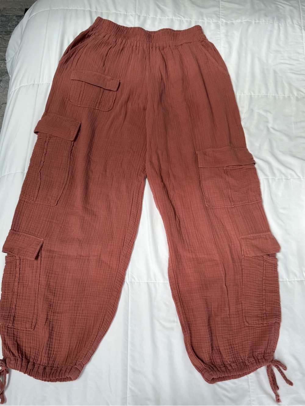 Urban Outfitters Rust Gauze Track Joggers